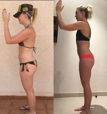 Amanda before and after, part of her rebuild