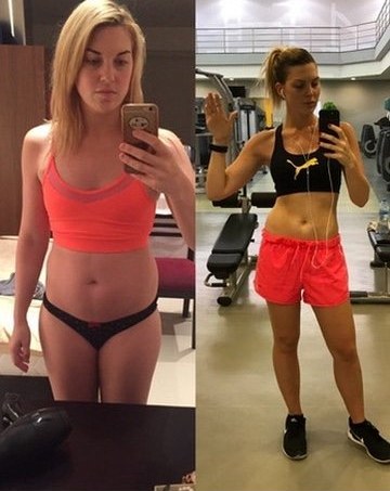 Amanda before and after, part of her rebuild
