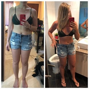 Amanda before and after, part of her rebuild