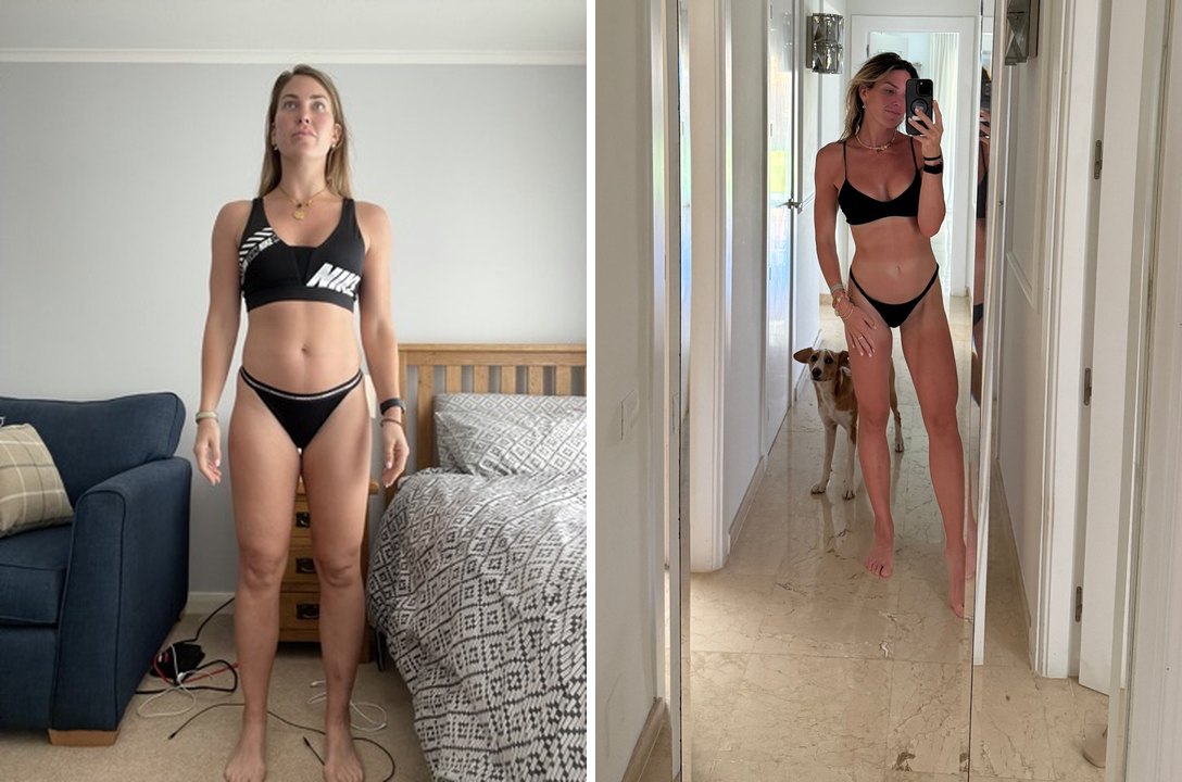 Amanda before and after, part of her rebuild