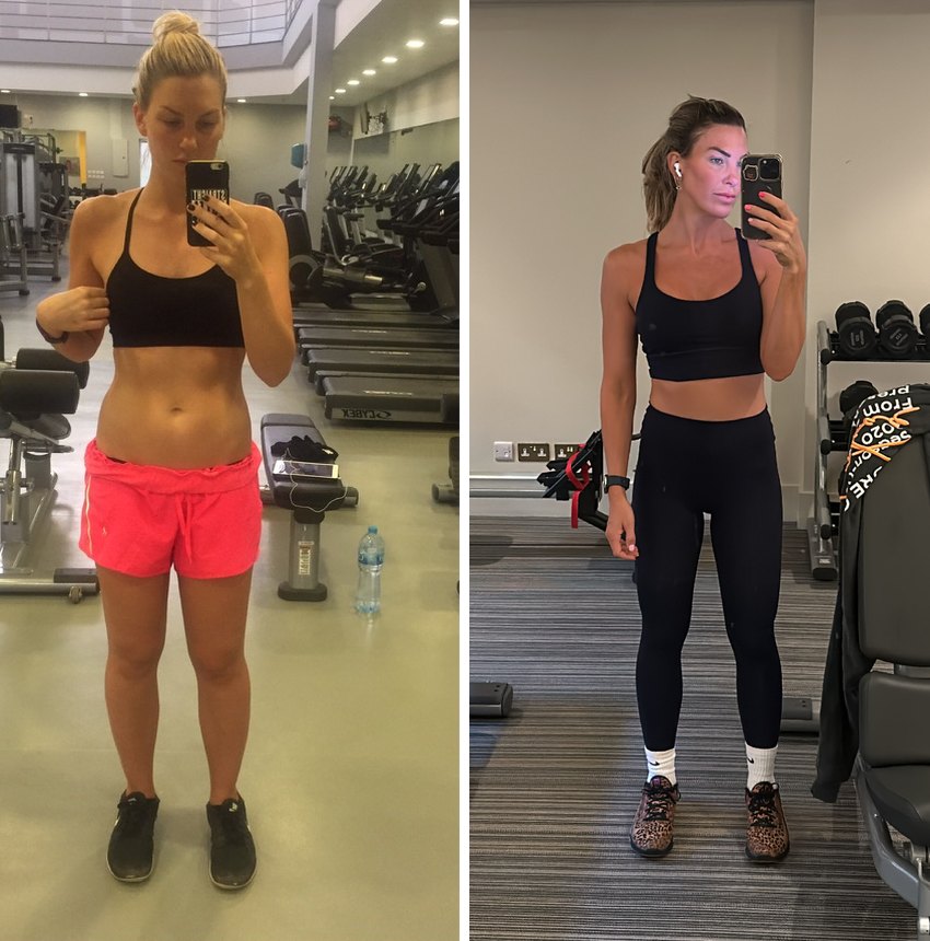 Amanda before and after, part of her rebuild
